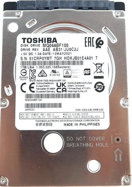 DISCO DURO INTERNO TOSHIBA 1TB, 6 GBIT/S, 2.5", PARA NOTEBOOK